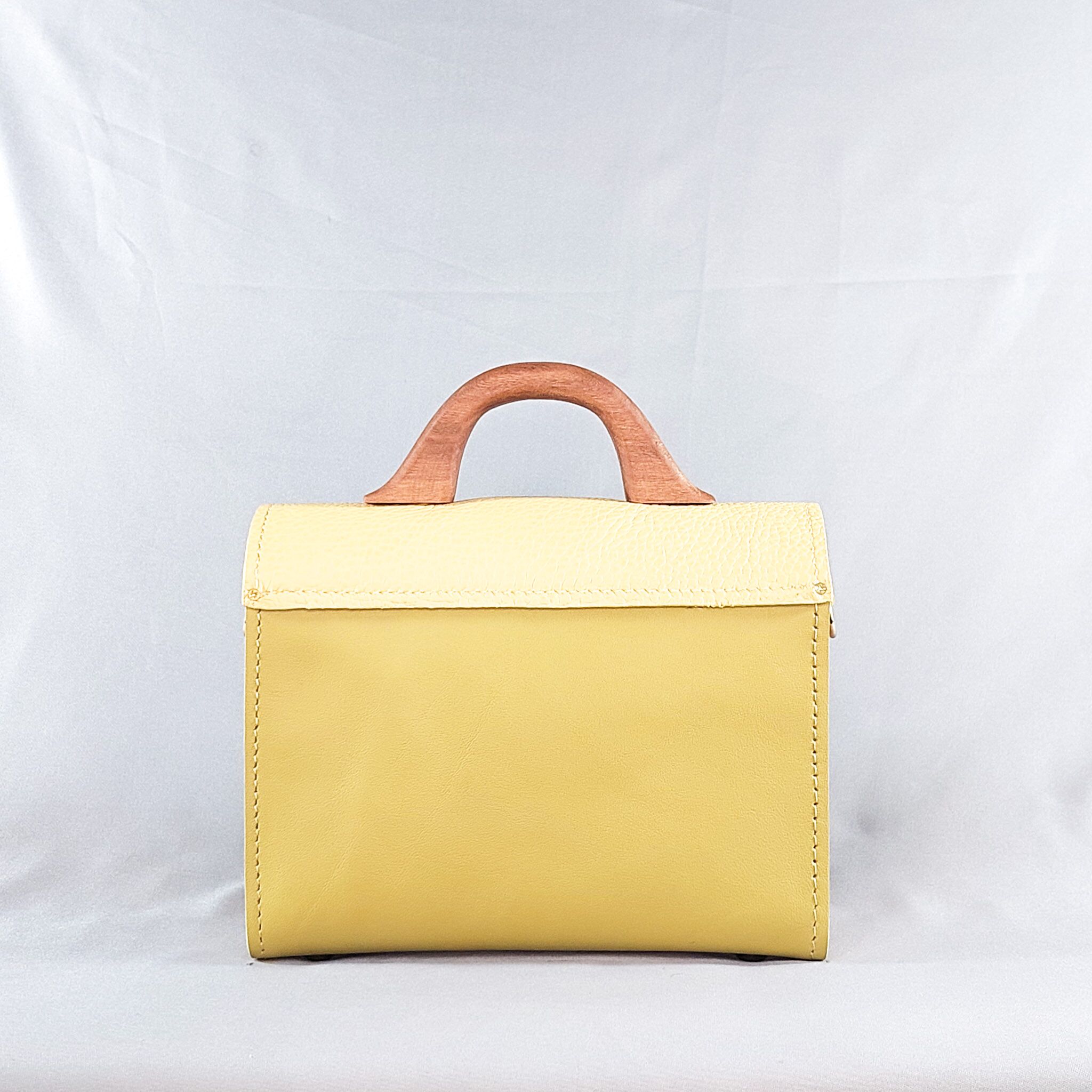 TEXTURED YELLOW AND GREEN KONAMA TOP HANDLE BAG - Image 3